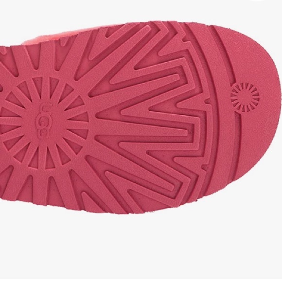 UGG Disco Slides Sandals Pink Cloud Sheepskin Fluff Fur Slingback Strap Logo - Picture 6 of 15